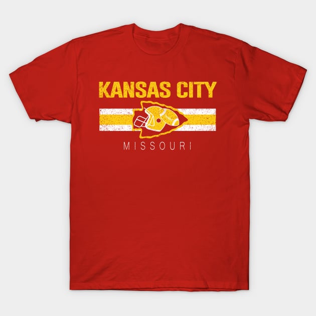 Vintage Kansas City KC Retro Football At Sunday Game Day T-Shirt by cytoplastmaximume